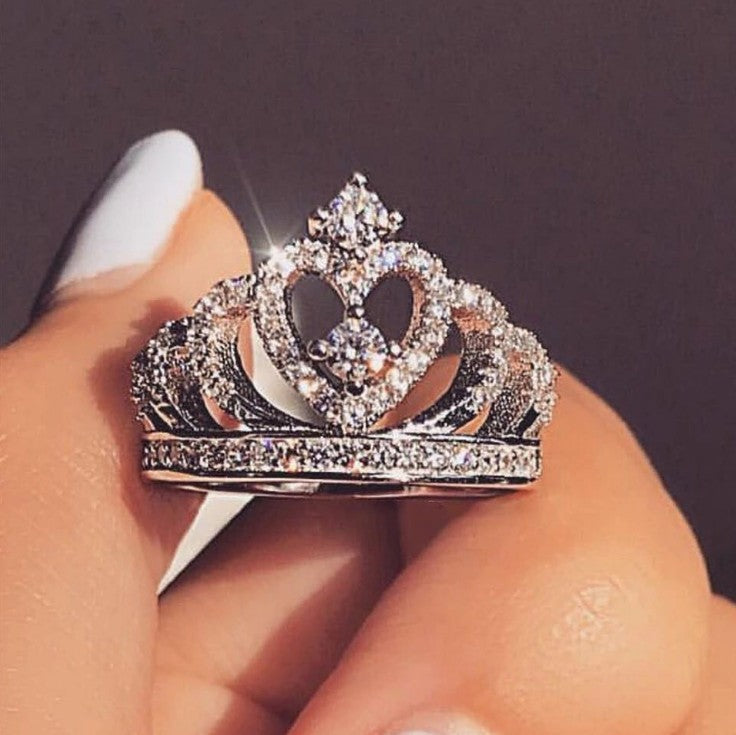 Creative Crown Zircon Ring Women