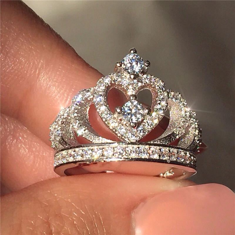 Creative Crown Zircon Ring Women