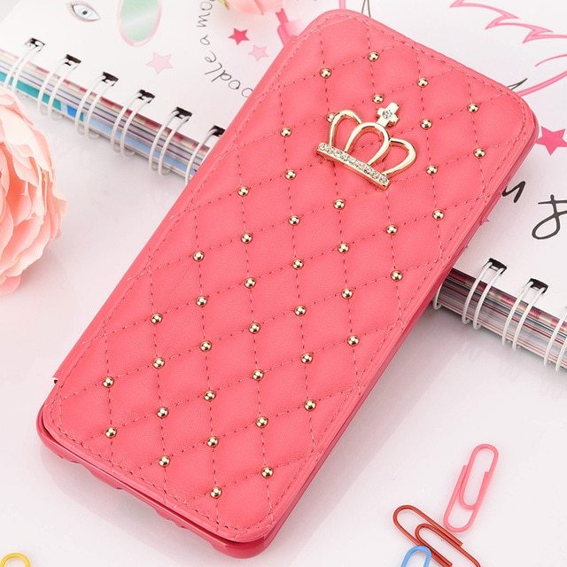 Crown Card Leather Case for Samsung Phone Case