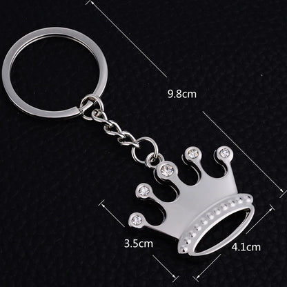 Crown Keychain Fashion Crystal Car Key Chain Ring Holder Creative Metal Bag Pendant Keyfobs Souvenir Gift Custom LOGO J021