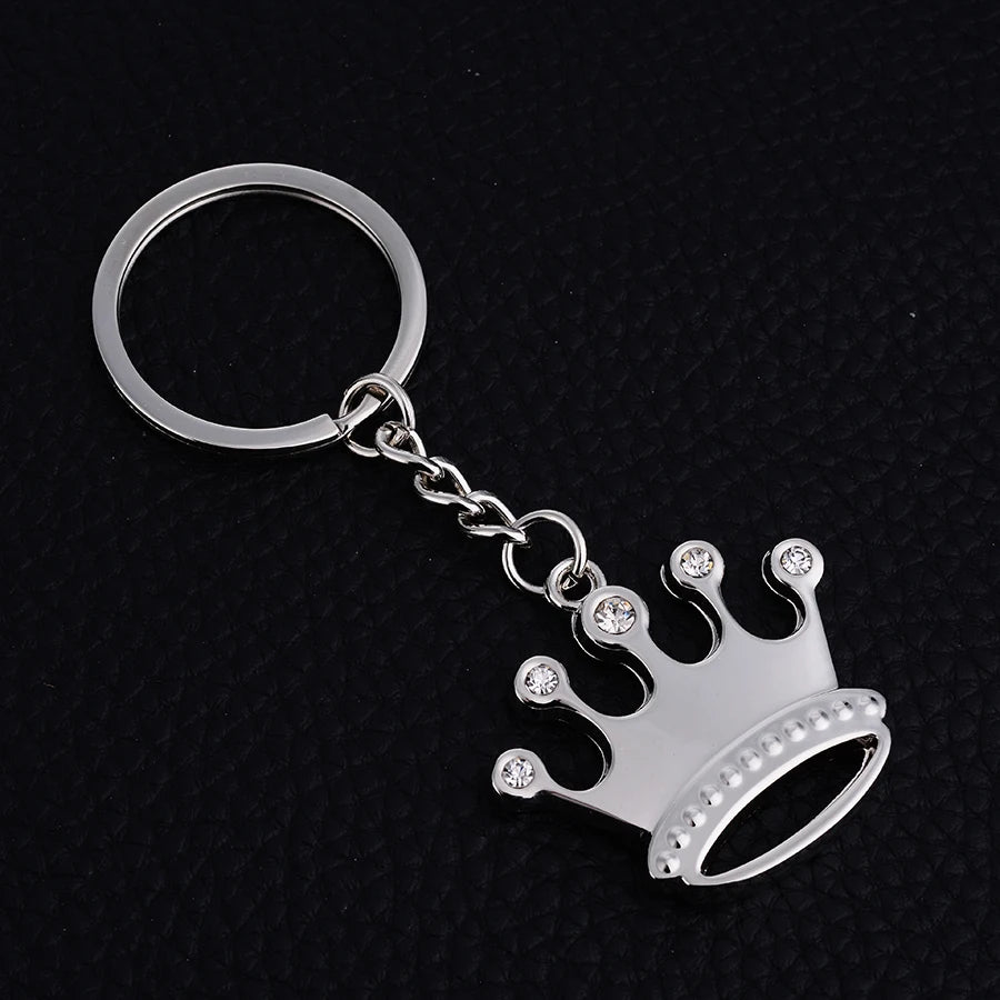 Crown Keychain Fashion Crystal Car Key Chain Ring Holder Creative Metal Bag Pendant Keyfobs Souvenir Gift Custom LOGO J021