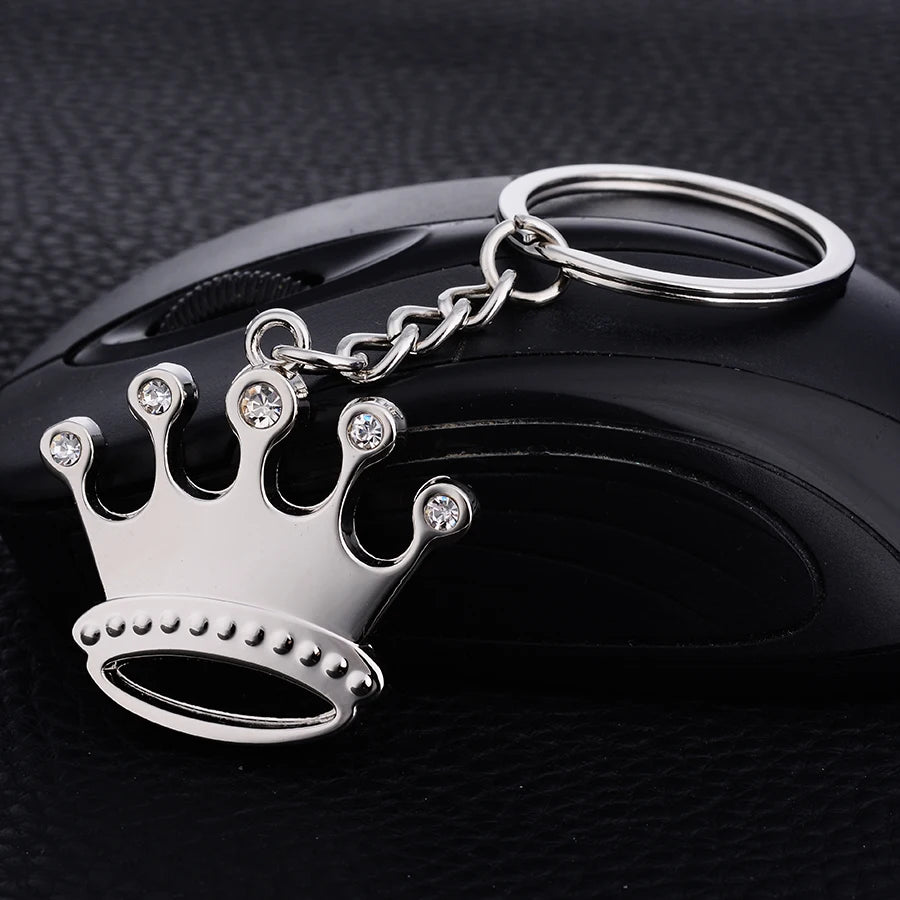 Crown Keychain Fashion Crystal Car Key Chain Ring Holder Creative Metal Bag Pendant Keyfobs Souvenir Gift Custom LOGO J021