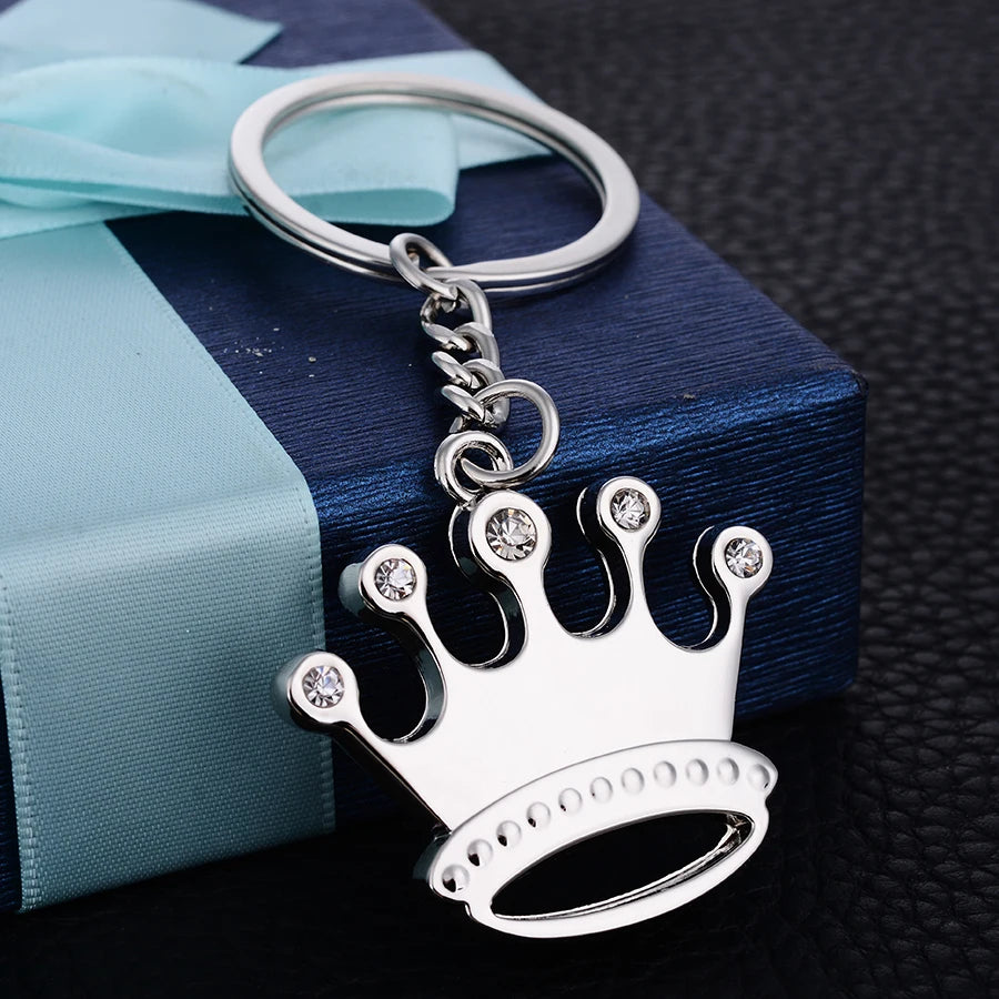 Crown Keychain Fashion Crystal Car Key Chain Ring Holder Creative Metal Bag Pendant Keyfobs Souvenir Gift Custom LOGO J021