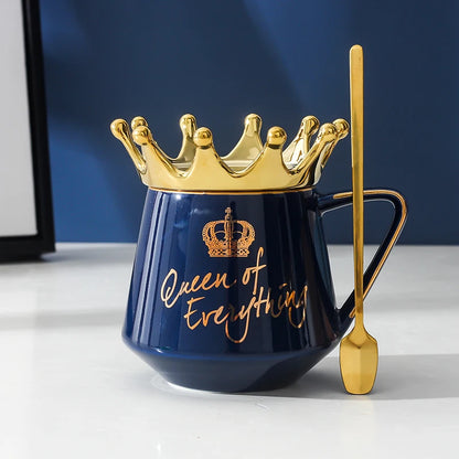 Crown Theme Milk / Coffee Mugs Cartoon MultiColor Mugs Cup Kitchen Tool Gift X-Mas Gift With mobile phone bracket