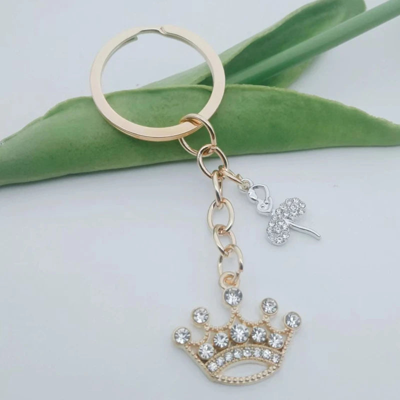 New Crown Ballerina pendant Keychain Metal Keychain Birthday Gift DIY Handmade Jewelry for Boys and Girls Car Keys