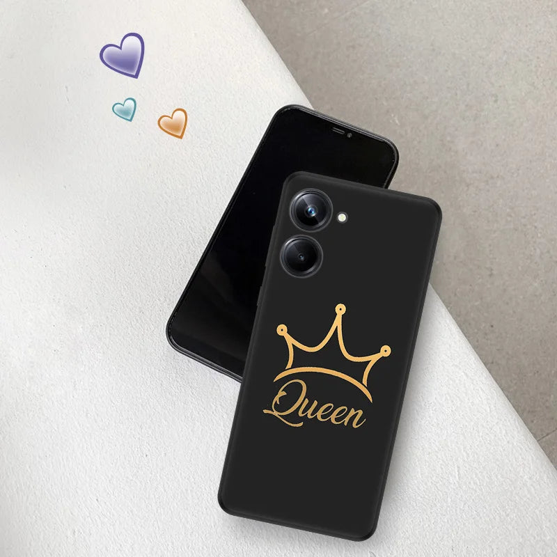 Soft Case for Pixel 8 8a 7a 7 6a Golden Pink Queen Crown King Motorola One Fusion Edge 40 Pro 30 20 G200 Black Phone Cases Cover