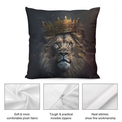 King Lion with crown Throw Pillow Cushion Cover Luxury Christmas Pillow autumn pillowcase pillowcases for sofa cushions pillow