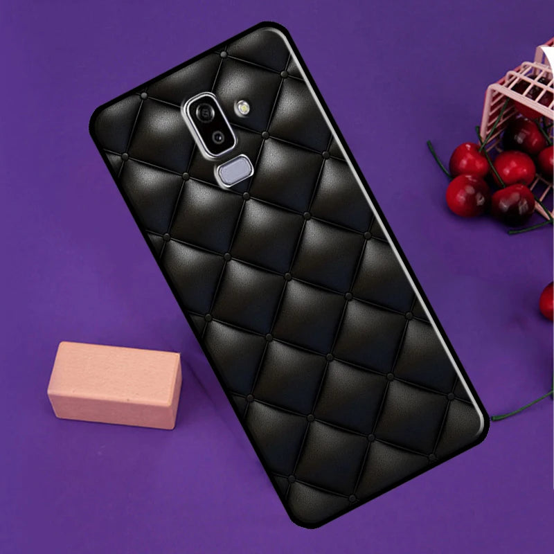 Quilted Texture Sofa Pattern Crown Phone Case For Samsung Galaxy J3 J5 J7 2017 J1 A5 A3 2016 J8 J4 J6 Plus A6 A8 A7 A9 2018