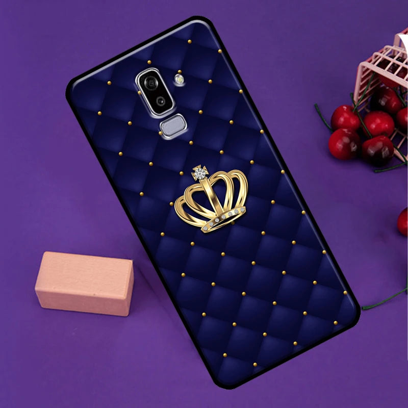 Quilted Texture Sofa Pattern Crown Phone Case For Samsung Galaxy J3 J5 J7 2017 J1 A5 A3 2016 J8 J4 J6 Plus A6 A8 A7 A9 2018