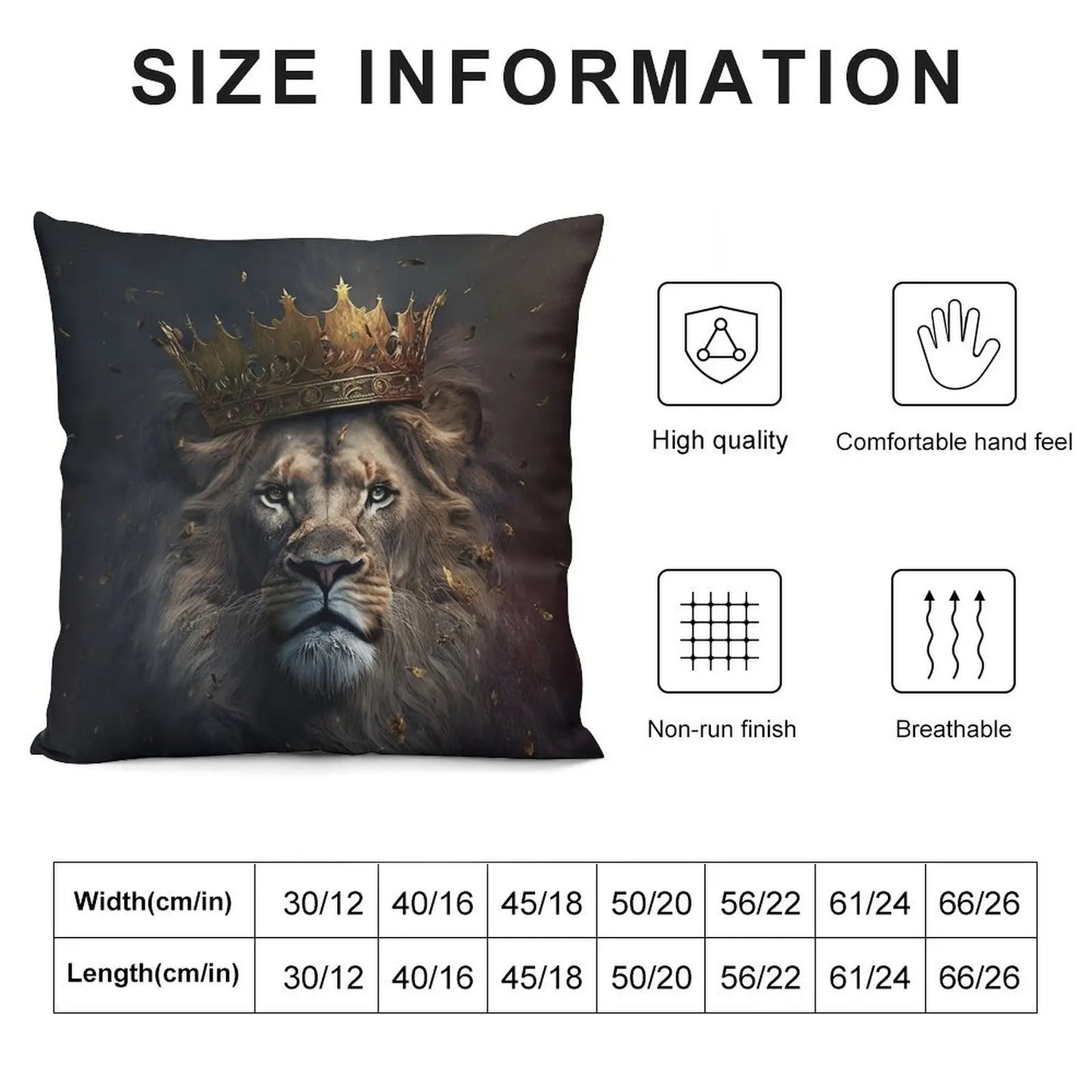 King Lion with crown Throw Pillow Cushion Cover Luxury Christmas Pillow autumn pillowcase pillowcases for sofa cushions pillow