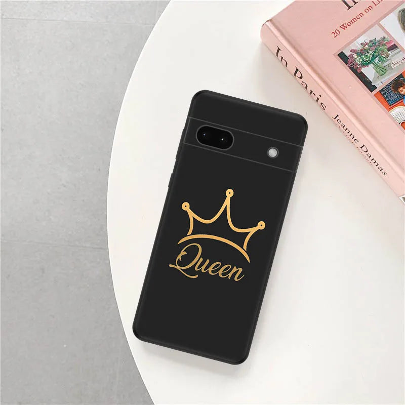 Soft Case for Pixel 8 8a 7a 7 6a Golden Pink Queen Crown King Motorola One Fusion Edge 40 Pro 30 20 G200 Black Phone Cases Cover