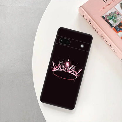 Soft Case for Pixel 8 8a 7a 7 6a Golden Pink Queen Crown King Motorola One Fusion Edge 40 Pro 30 20 G200 Black Phone Cases Cover