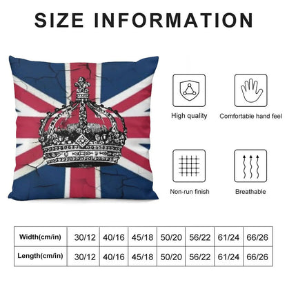 1980s dark academia British union jack flag jubilee vintage crown Throw Pillow Luxury Pillow Cover Pillowcase Cushion pillow