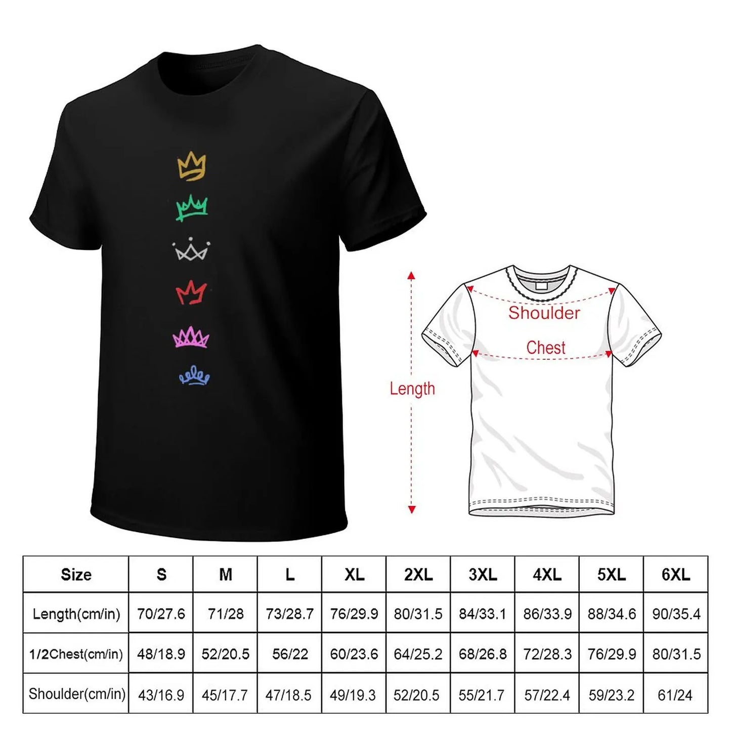 Six the Musical Queens Crowns T-Shirt anime graphic t shirts men long sleeve t shirts