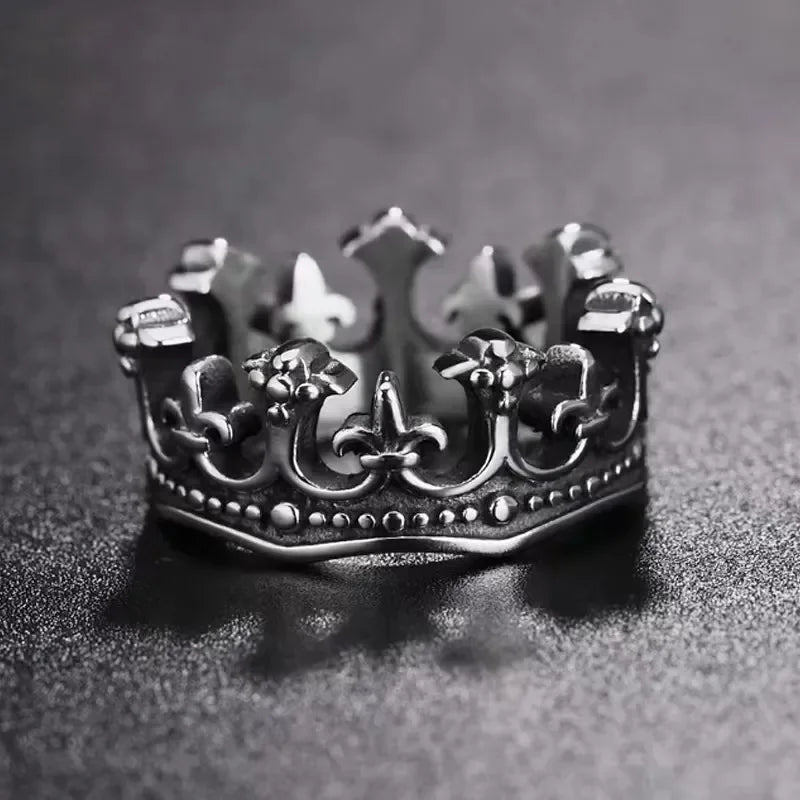 Fashion Classic Retro Crown King Fashion Punk Simple Ring For Men Women's Party Charm Accessories Decoration Gift Creative