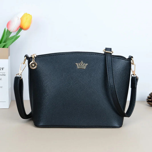 Casual Design Crossbody Bags For Women Pu Leather Fashion Shoulder Bag Metal Crown Ladies Shell Handbags